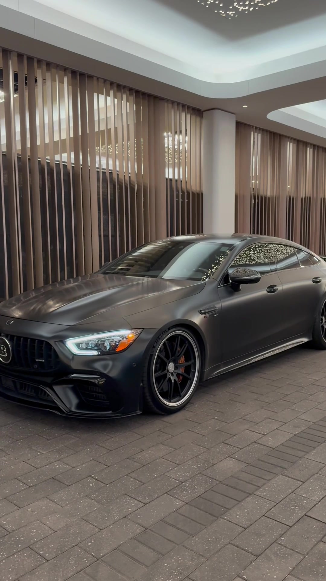 Front three-quarter view of the matte black GT 63 S