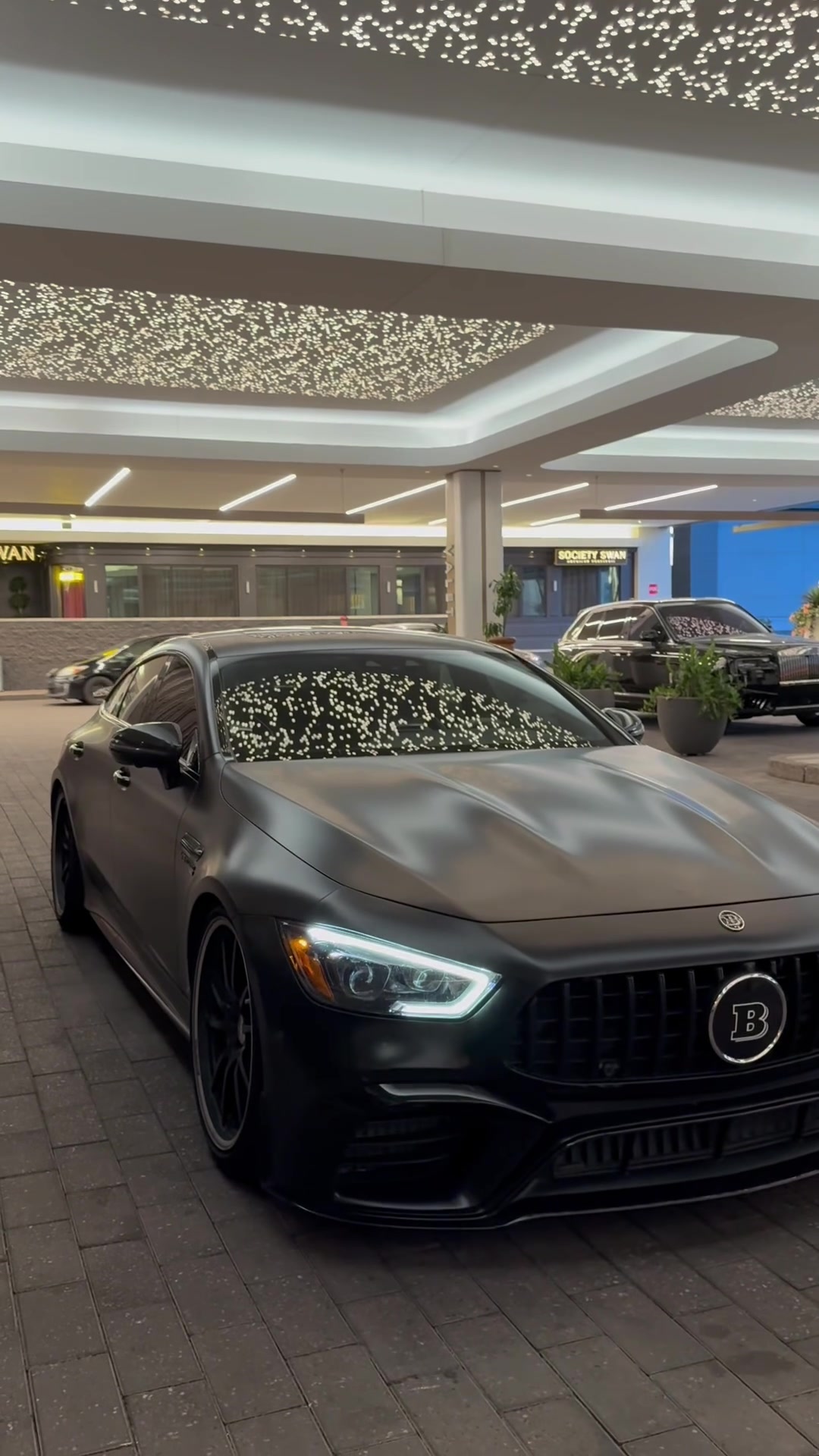 Close front view of the matte black GT 63 S